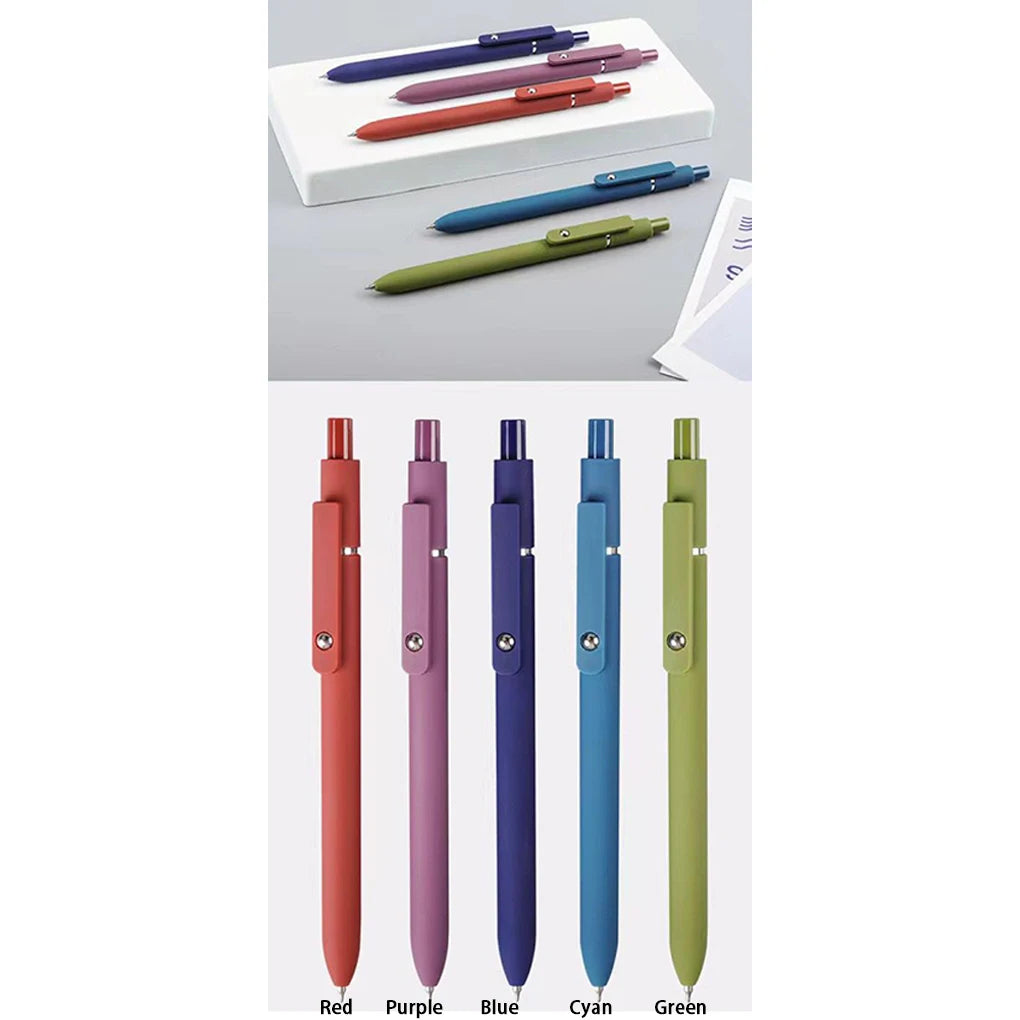 5 Pcs/Set AssortedColor Smooth Writing Gel Pens 5 Pcs Fine Point Ink Pens Set Cute Office And School Supplies 0.5mm