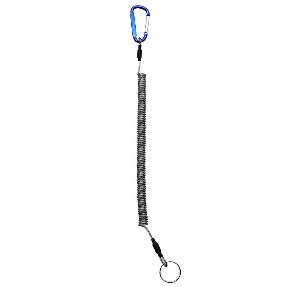 Keychains Anti-lost Rope Retractable with Keyring Carabiner Theftproof Coiled Spring Fishing Pliers Anti-lost Safety Lanyard