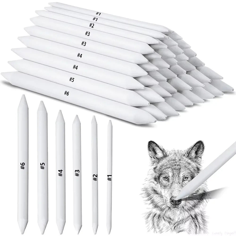 6/12/48Pcs Blending Stump and Tortillions, Paper Art Blenders, Art Pencils, Drawing Pencils for Student Sketch Drawing Tools