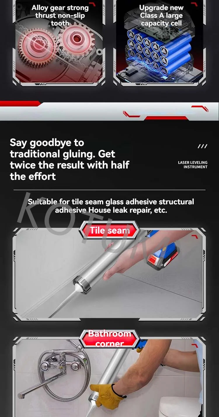 Electric Glue Gun Glass Glue Structure Glue Gun Soft And Hard Dual-Use Glue Breaking Glue Gun Automatic Retraction Glue Gun