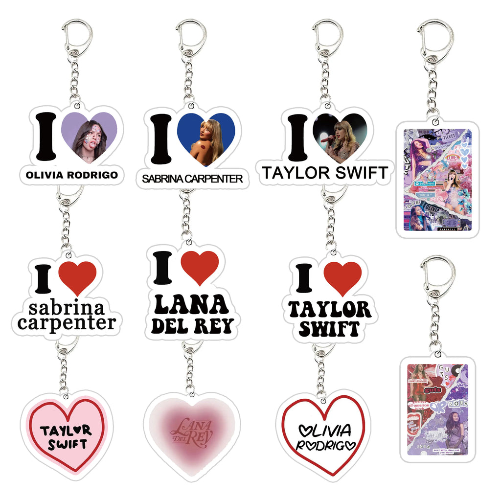 Popular Singer Key Chain Key Ring Keychain for Accessories Bag Acrylic Funny Pendant Keyring  Chains Jewelry Fans Gifts