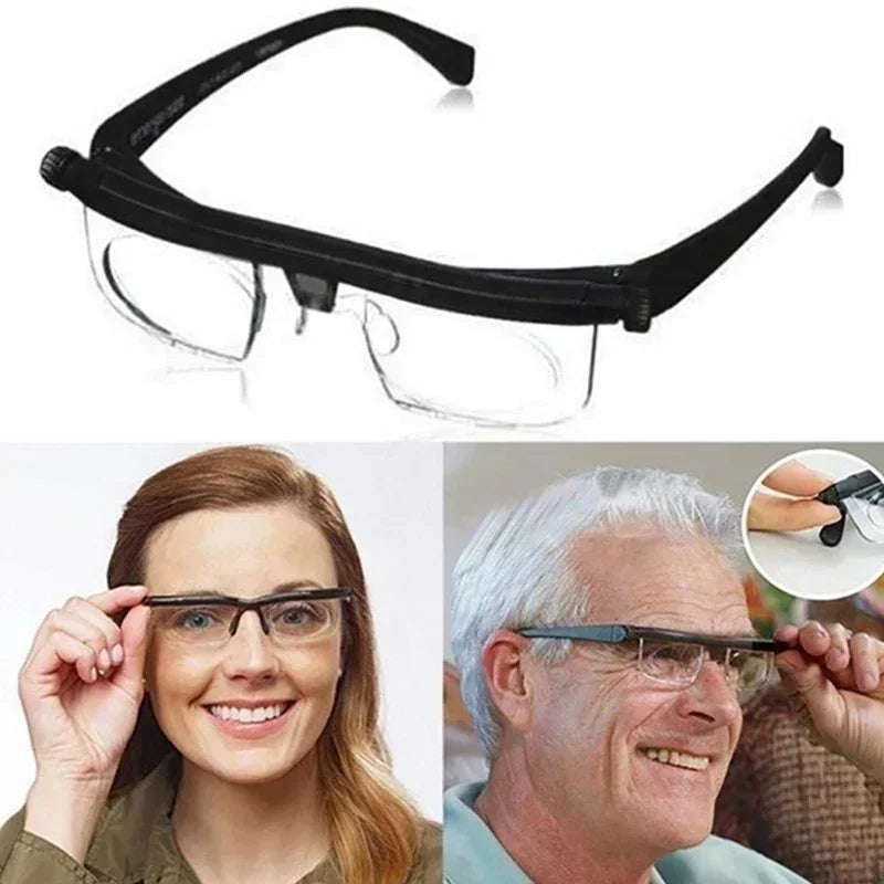 Adjustable Focus Glasses - Variable Strength Zoom Lenses, Multi-Distance Protective Eyewear for Reading & Close Work