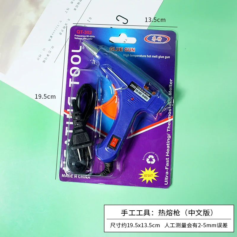20W Hot Melt Glue Gun Mini Household Industrial Guns Heat Temperature Thermo Electric Repair Tool Use 7mm Glue Sticks