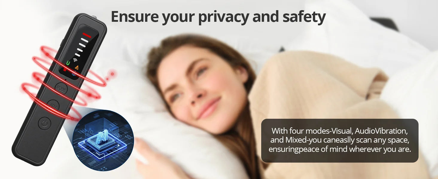 Spy Hidden Camera Detector - AI-Powered Anti-Spy Device, GPS Tracker & Bug Detector, RF Scanner for Hotels, Travel, Home & Offic