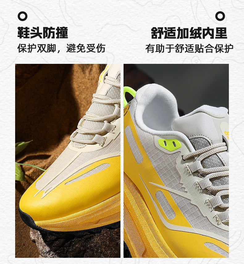 Sports and leisure shoes, men's shoes, marathon oversized air cushioned shoes, fly woven all season rubber, wear-resistant, anti