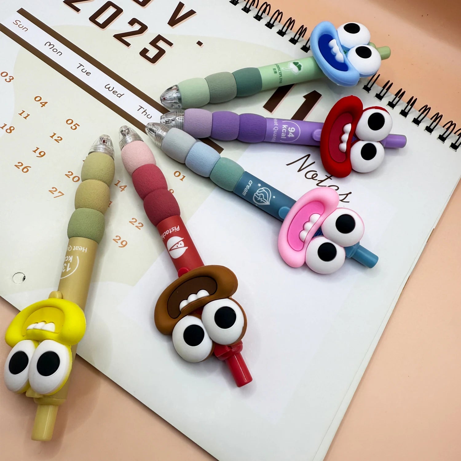 5 cute and creative ballpoint pens, black 0.5mm fine-tipped pens, suitable for school, office, and as a student gift.