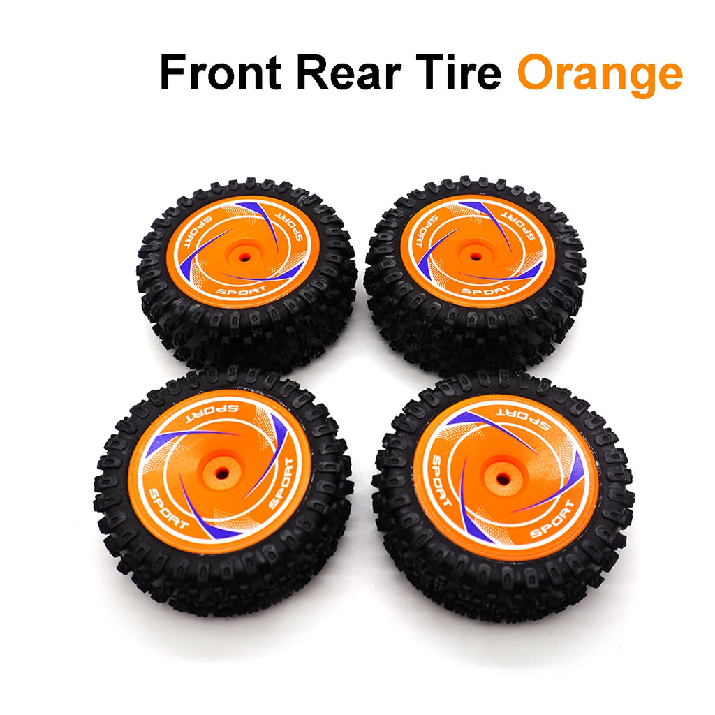 Front and Rear Wheels Rubber Tires Non-Slip and Wear-Resistant Tyre for WLtoys 124010 124008 124016 RC Drift Car Upgrade Parts