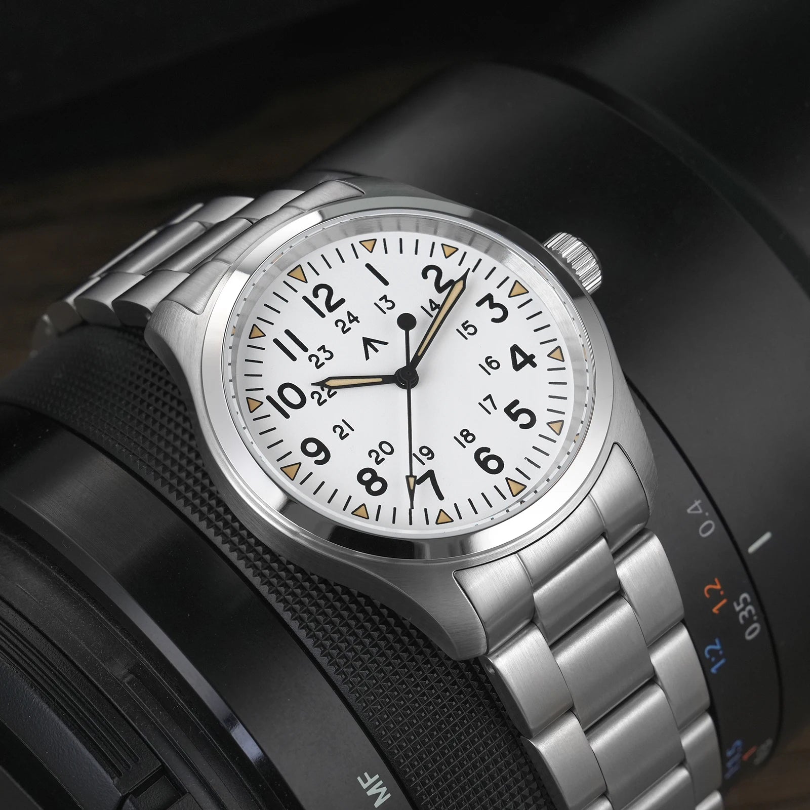 Militado ML08 Military Watch VH31 Quartz Movement Double Sapphire Crystal C3 BGW9 Luminous 10Bar Waterproof 38mm Vintage Watch
