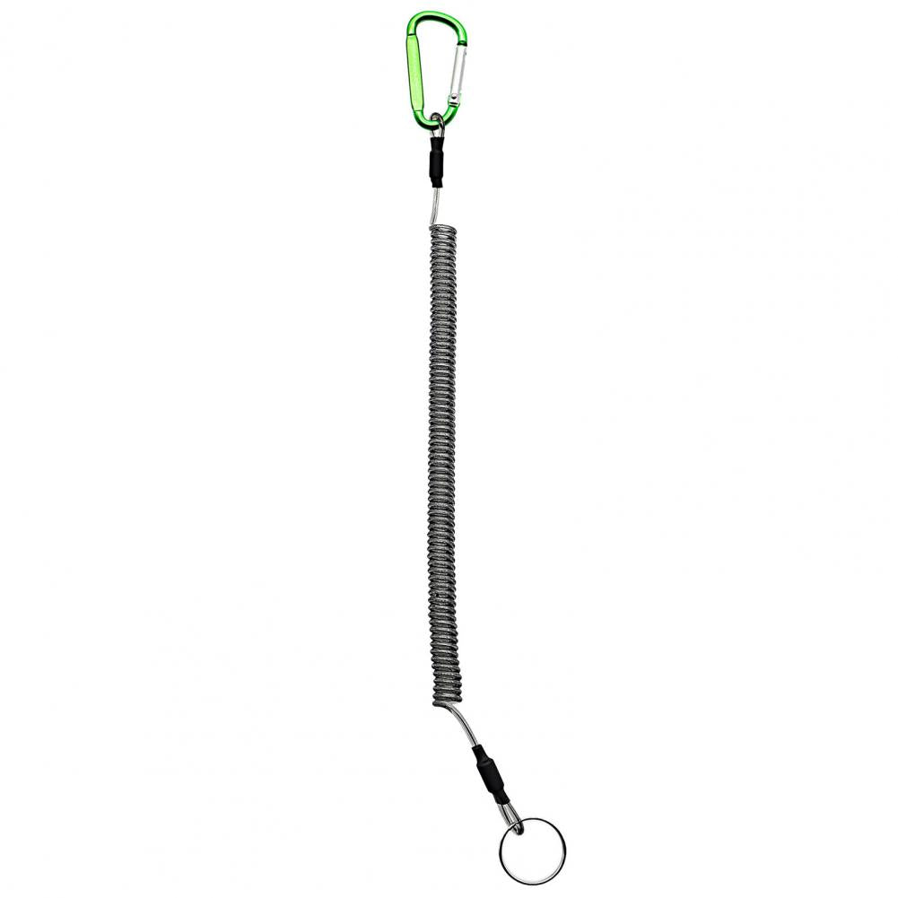 Keychains Anti-lost Rope Retractable with Keyring Carabiner Theftproof Coiled Spring Fishing Pliers Anti-lost Safety Lanyard