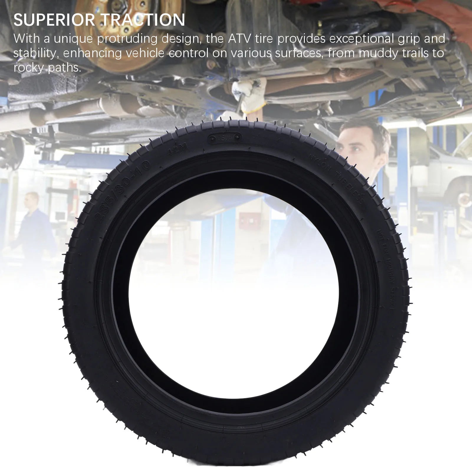 10 Inch 235/30-10 Tire Go Kart Tire All Terrain Multifunction Excellent Traction Rubber for ATV UTV Go Kart Golf Cart Lawn Mower