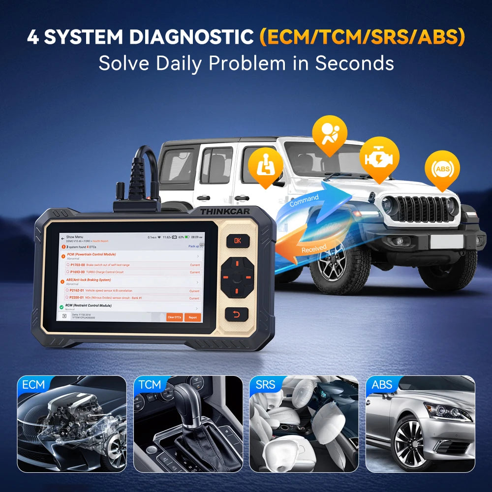 THINKCAR THINKSCAN 662 Auto OBD2 Scanner CAN-FD Bidirectional Test Free Update OIL Reset DPF ABS Brake SAS Car Diagnostic Tools