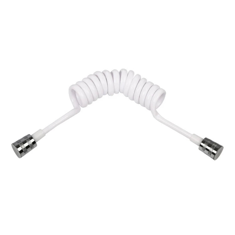 Bathroom Shower Plumbing Hoseswasher Toilet Spray Gun Telephone Wire Telescopic Spring Black White Tube Hose Bathroom Supplies