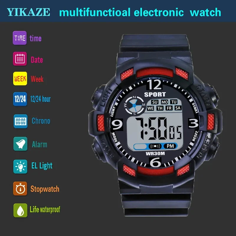 Military Digital Watch for Men Outdoor Men's Sports Watches Clock Waterproof Luminous Chronograph Student Electronic Wristwatch