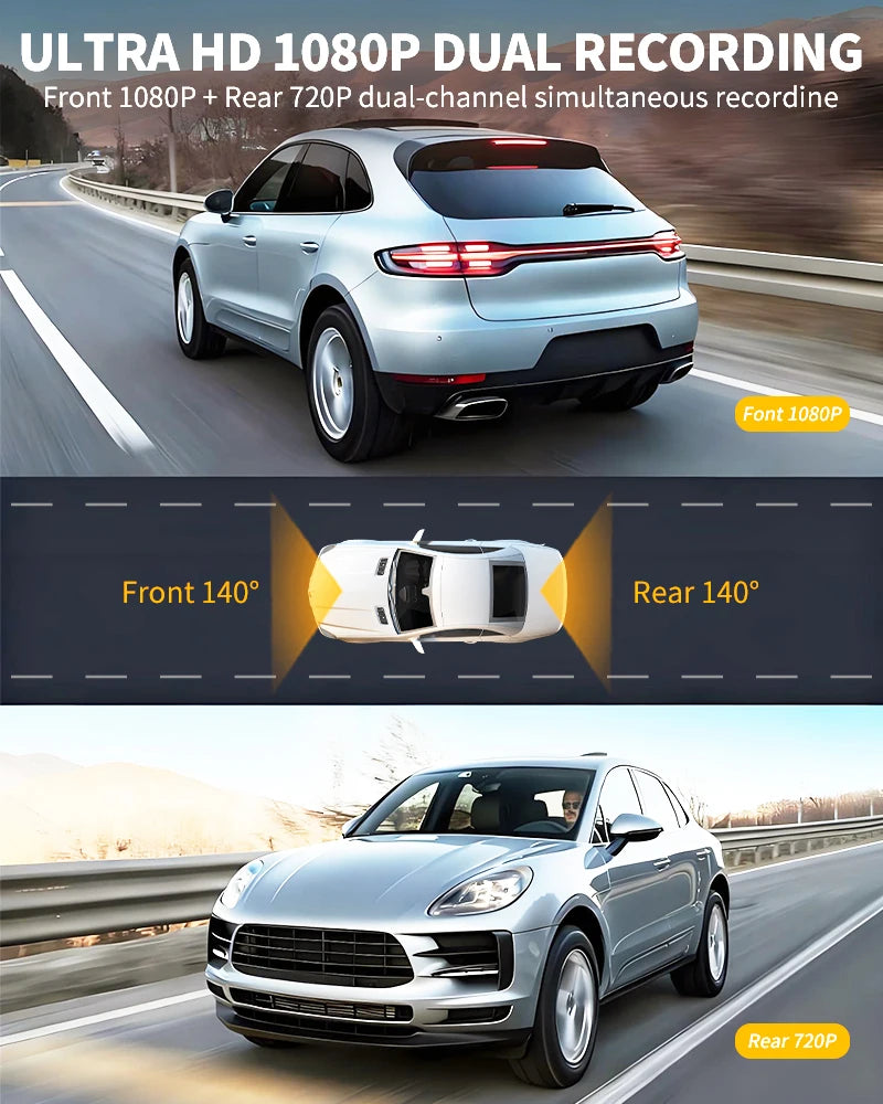 5MP Dash Cam Car Optional Dual Lens Night Vision 4.2In DVR Rearview Mirror Dash Camera Video Recorder Auto Wide-angle Camera