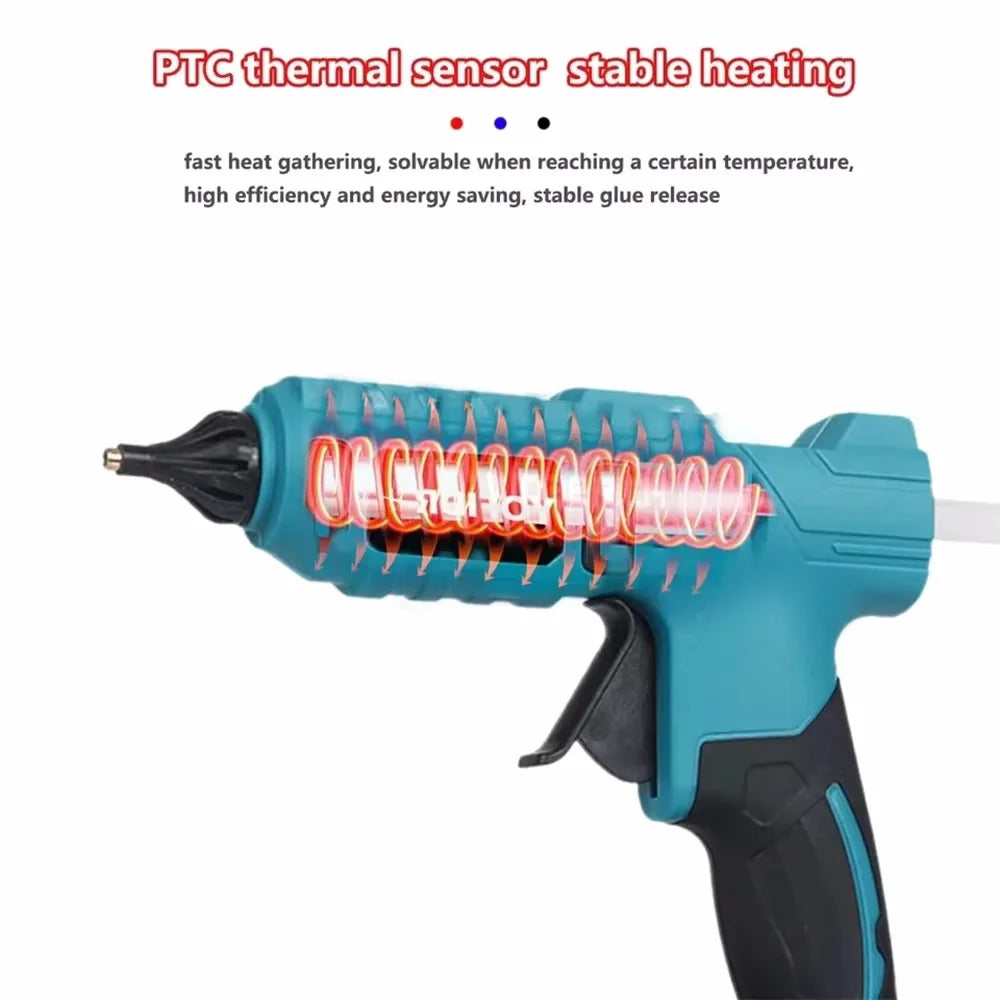 Wireless Electric Hot Melt Glue Gun with Holder DIY Crafting Welding Air Gun for Home Repairs and Creative Projects No Battery