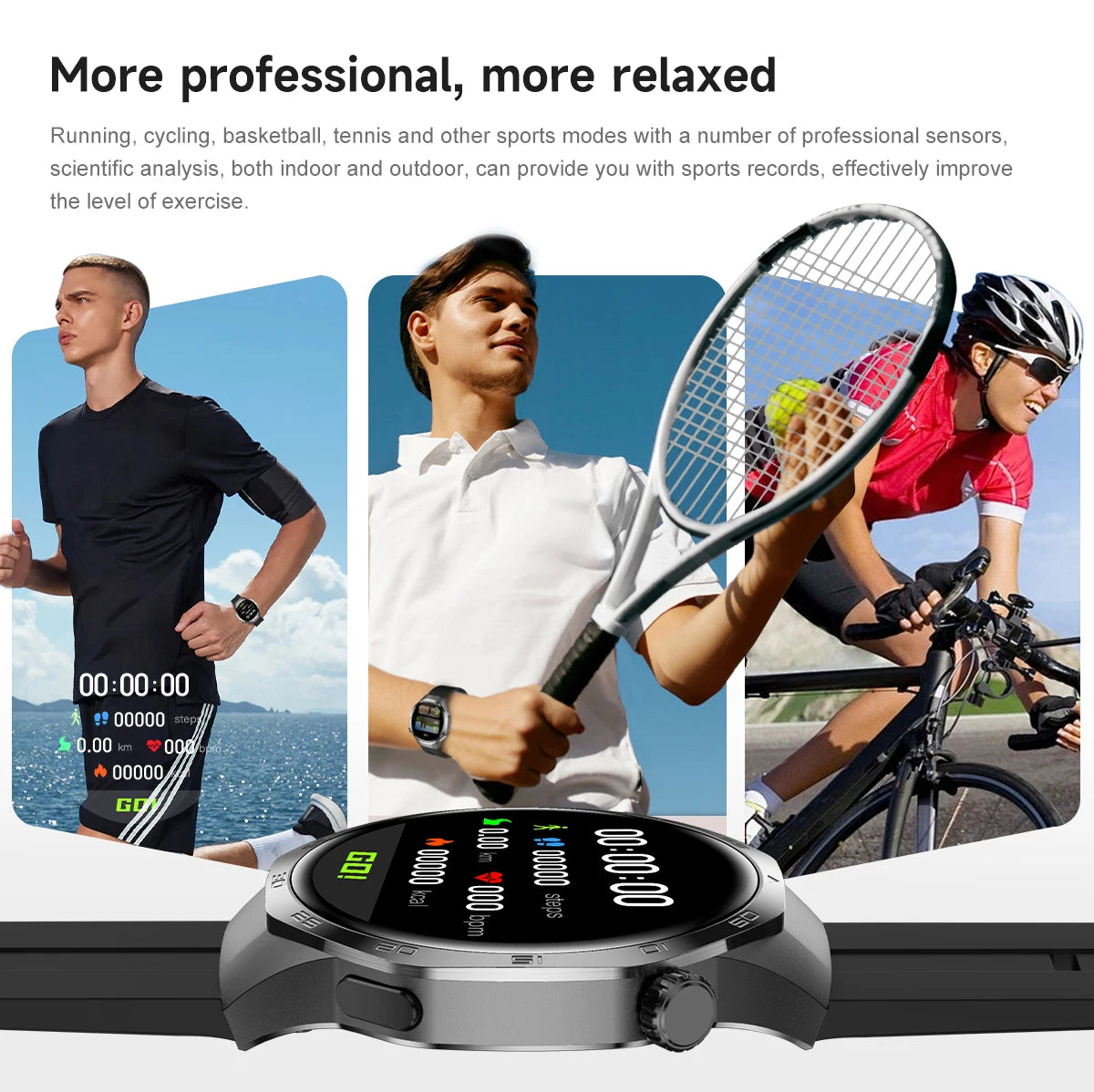 2025 New GT5 Pro GPS Track Compass Smart Watch Men 360*360 AMOLED Screen NFC BT Call Waterproof Health Monitor Man Smartwatches