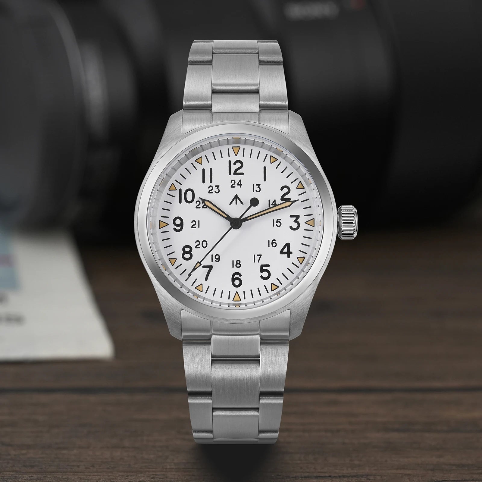 Militado ML08 Military Watch VH31 Quartz Movement Double Domed Sapphire C3 Super Luminous 10Bar Waterproof 38mm Vintage Watches