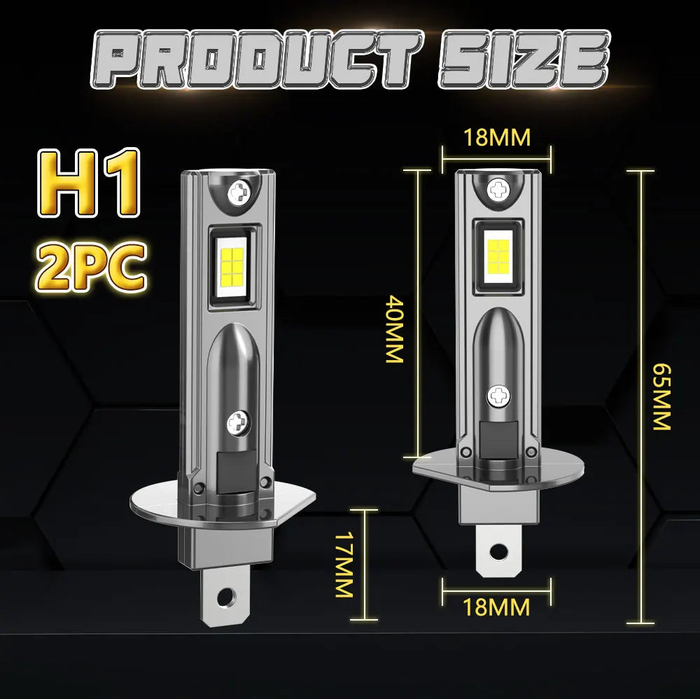 LED H1 Bulb CANBUS Car Headlight Super Bright Auto Lights Mini Wireless Spotlights Fog Lamp LED 6000K Headlamp Plug&Play 12V