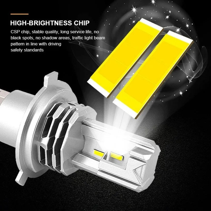 Automotive LED Headlights - High/Low Beam Switchable Headlight Bulbs, Laser Wireless Integrated LED Lights, Motorcycle Lights