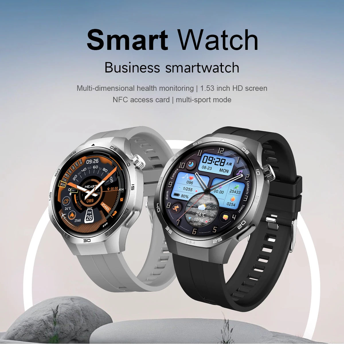 2025 New GT5 Pro GPS Track Compass Smart Watch Men 360*360 AMOLED Screen NFC BT Call Waterproof Health Monitor Man Smartwatches