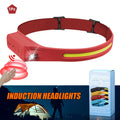 LED COB Induction Headlamp Built-in Battery Sensor Head Flashlight USB Rechargeable 5 Lighting Modes Waterproof Headlight
