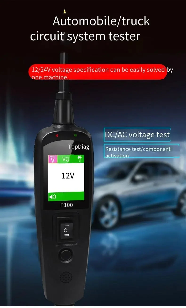 TopDiag P100 2m Scanner EC150 12V24V Car Truck Power Scan Electric Circuit Probe Car Battery Tester Automotive Diagnostic Tools