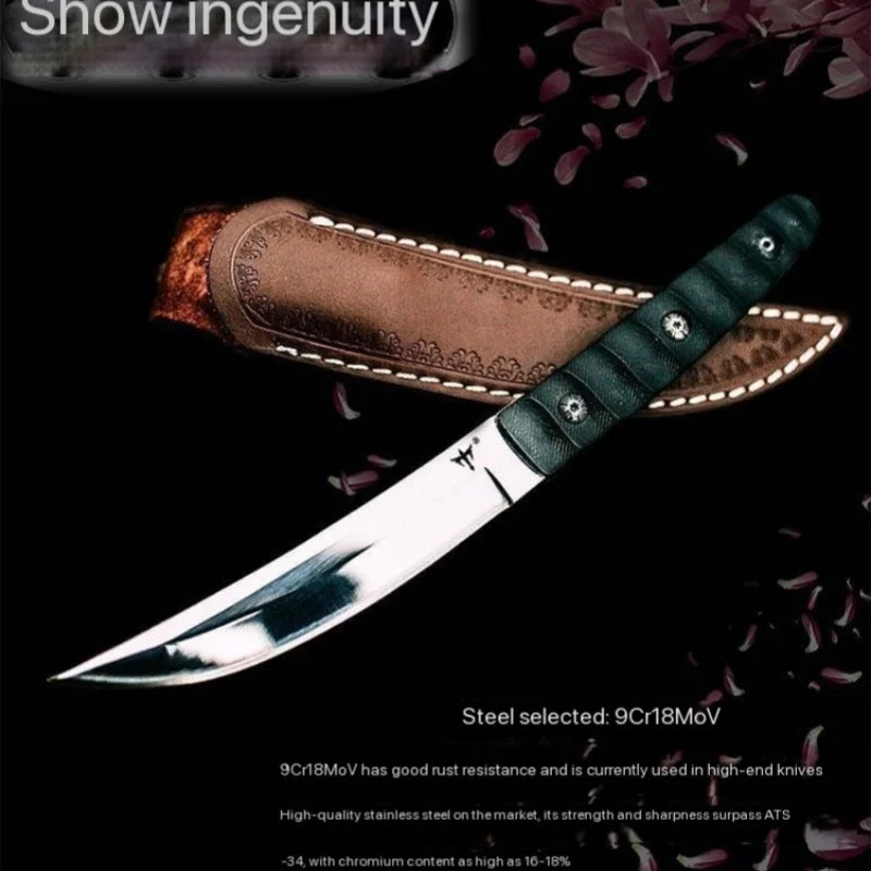 Outdoor camping survival knives, self-protection, wilderness survival tactics, straight knives, Swiss high hardness military kni