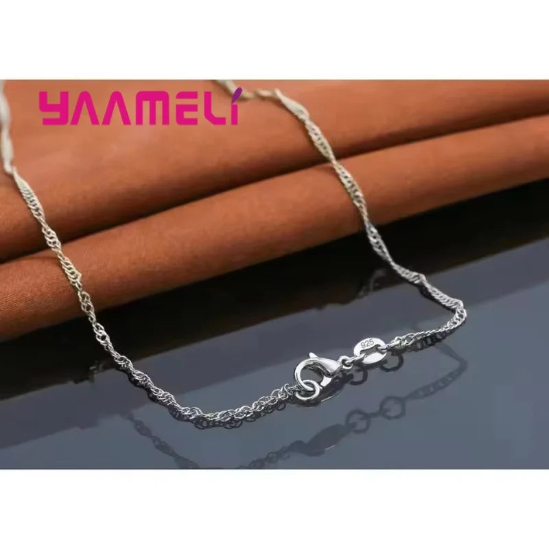 Elegant Princess Wedding Engagement Necklace Earrings  Jewelry Sets 925 Sterling Silver Color Cubic Zirconia Crystal Gifts