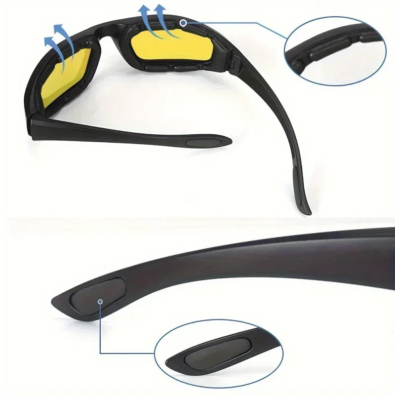 Motorcycle Riding Goggles - Tactical UV400 Dustproof Glasses for Hunting, Shooting & Bike Riding, Windproof Protective Equipment