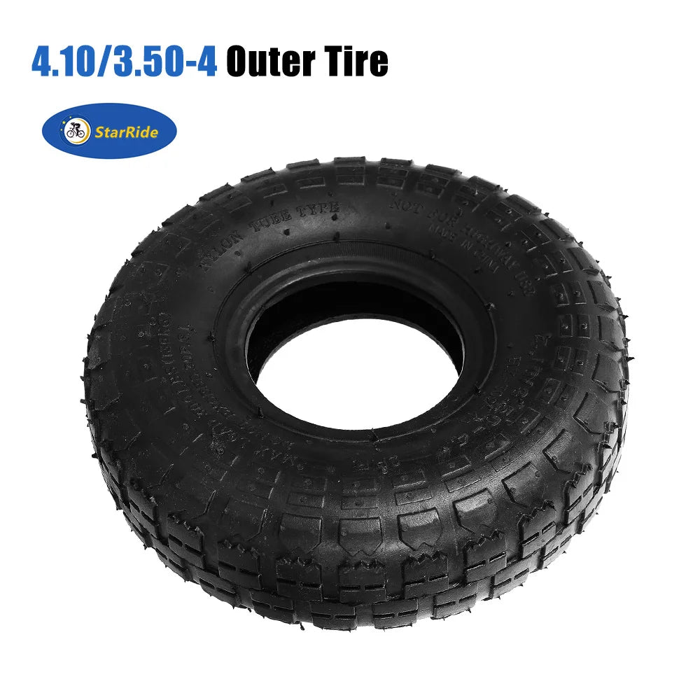4.10/3.50-4 410/350-4 4.10-4 Tire and Inner Tube for Warehouse Cars Scooter Wheel Hand Truck Lawn Mower Dollies Wheelbarrow