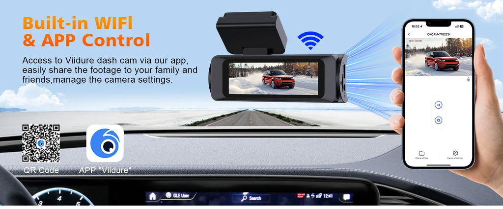 Dual Lens Dash Cam For Car Camera 4K Video Recorder WIFI GPS Car DVR Front and Rear View Camera Night Vision Car Accessories