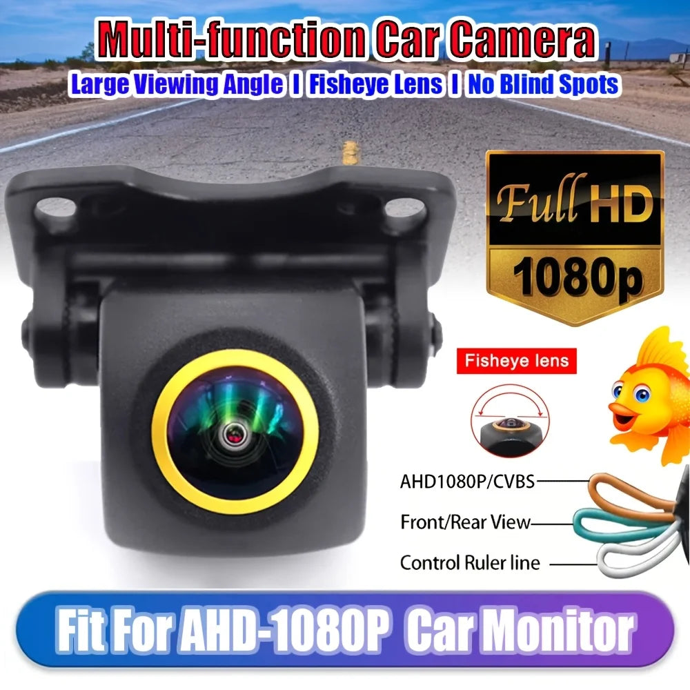 170° Fish-Eye Lens AHD 1080P/CCD Car Camera, Front, Side, And Rear Views, Compatible with All Vehicles, Without Battery