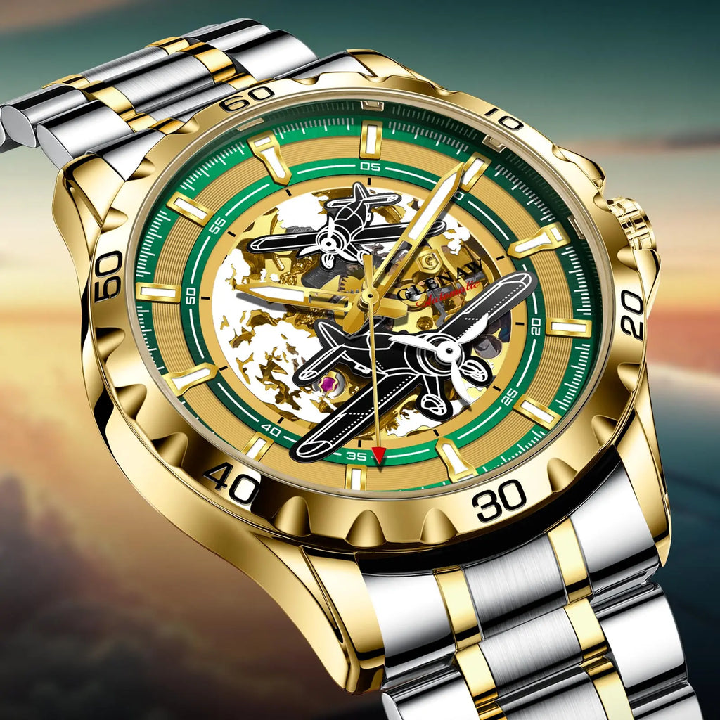 Glenaw Aircraft fully automatic mechanical men's watches, multi-color, trendy and fashionable personalized top brand watches