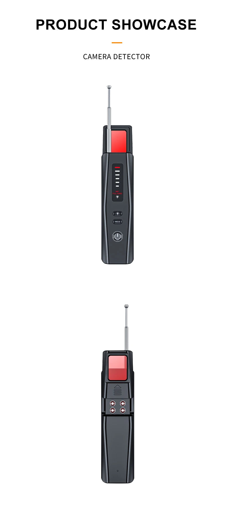 T011 Hidden Devices Detector Hotel Anti Candid Camera Detector Hunter GPS Bug Mini Camera RF Signal Scanner Camera Finder