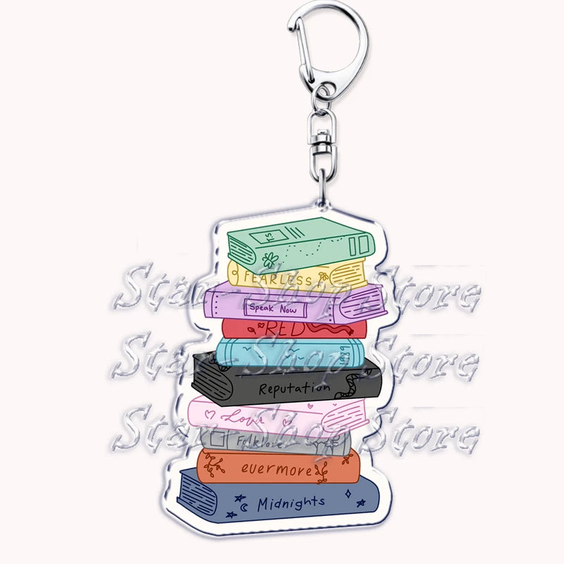 Popular Singer Keychains for Accessories Bag Folklore Eras Tour Evermore Reputation 1989 TTPD Keyring Jewelry Fans Lover Gifts