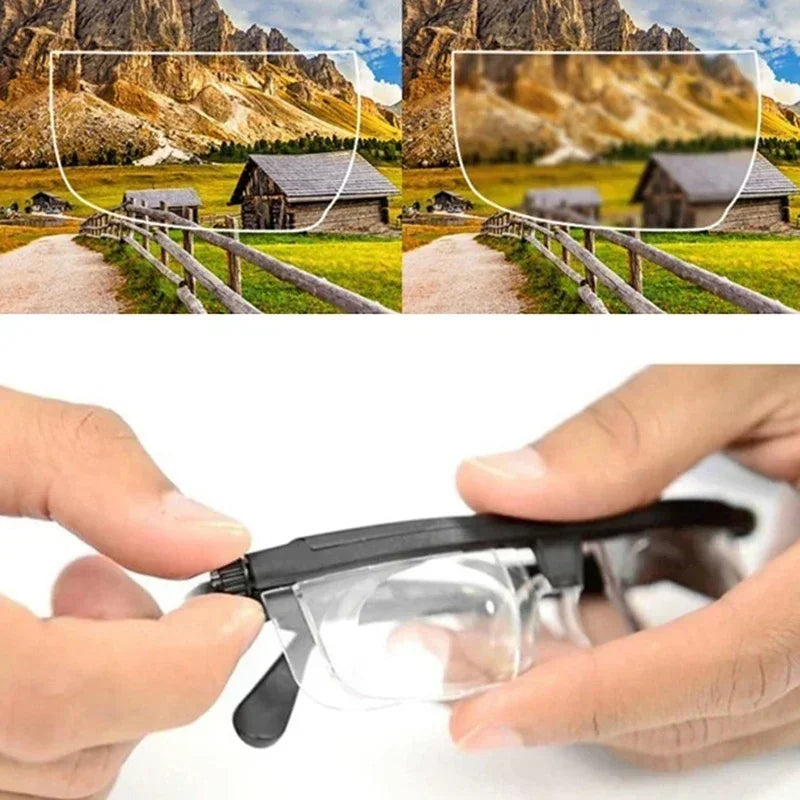 Adjustable Focus Glasses - Variable Strength Zoom Lenses, Multi-Distance Protective Eyewear for Reading & Close Work