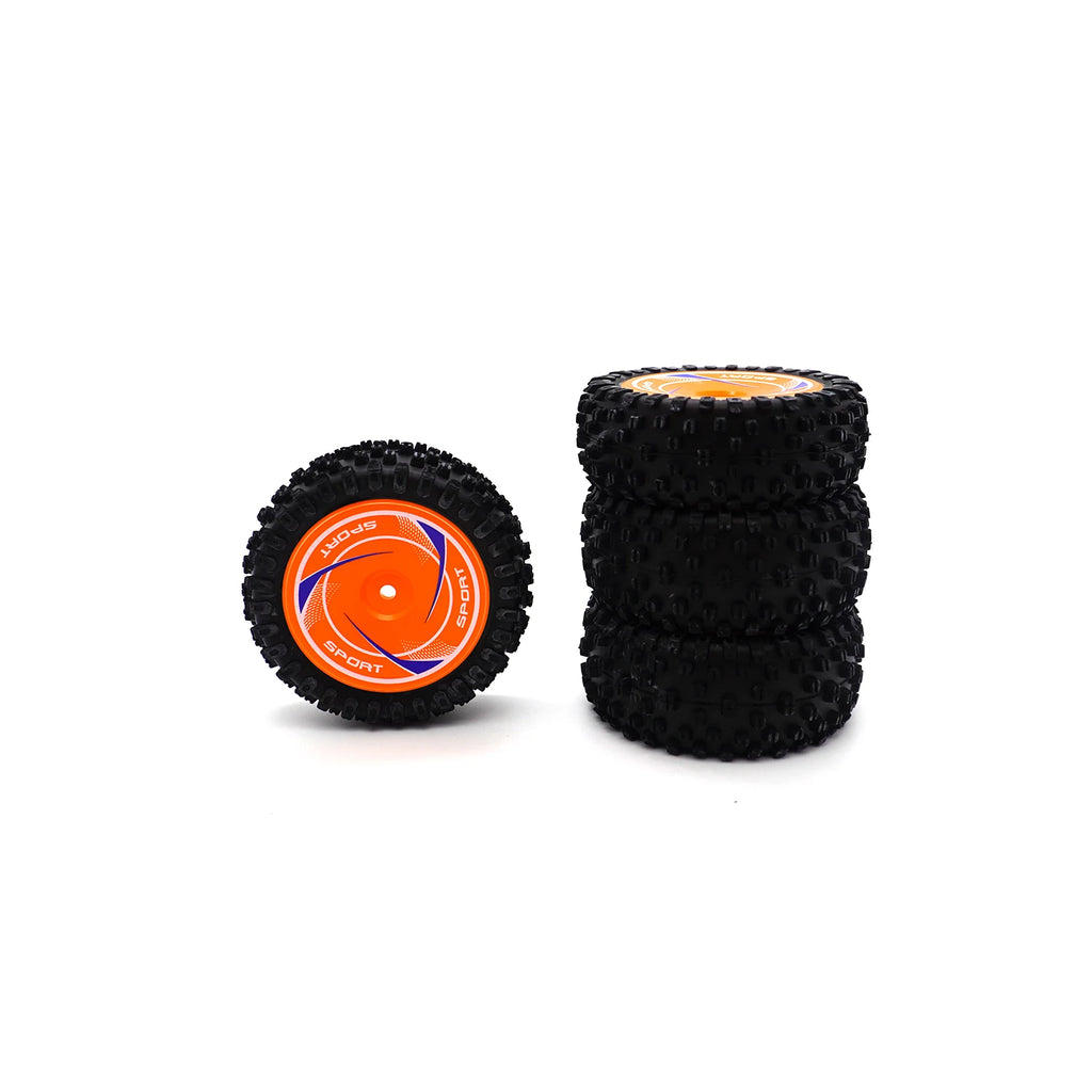 Front and Rear Wheels Rubber Tires Non-Slip and Wear-Resistant Tyre for WLtoys 124010 124008 124016 RC Drift Car Upgrade Parts