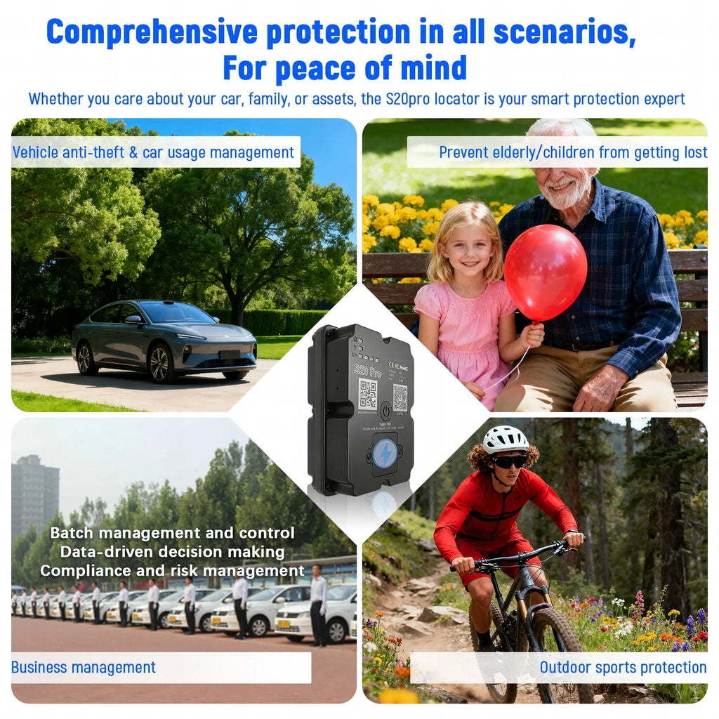 4G GPS Tracker For Vehicle 7500mAh Long Battery Strong Magnetic 4-Star Positioning IP67 Waterproof Multiple Alarms Anti-theft