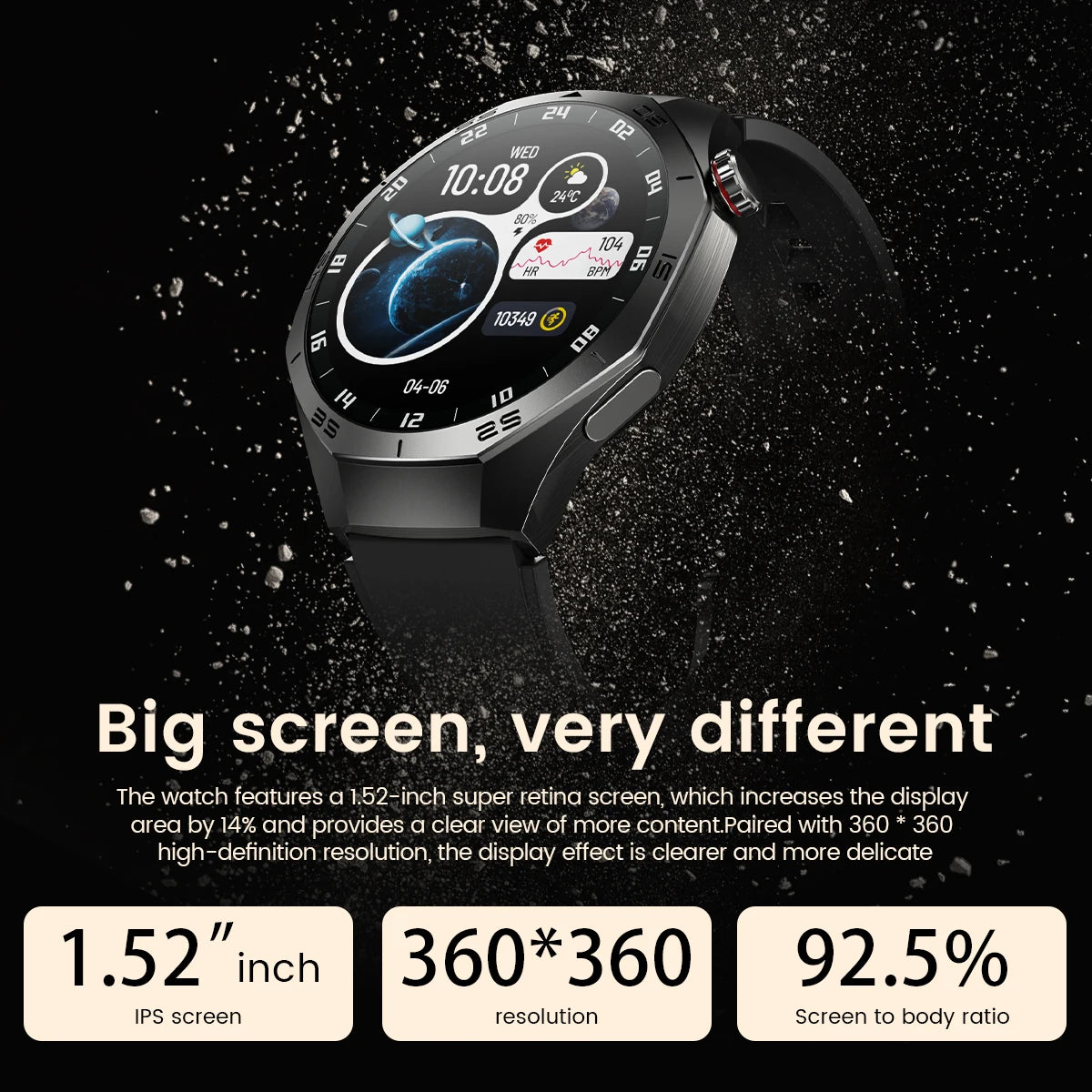 2025 New GUHUAVMI GT5 Pro Smart Watch Men HD AMOLED Screen GPS Motion trajectory HeartRate Bluetooth Call 1.52" SmartWatch IP68