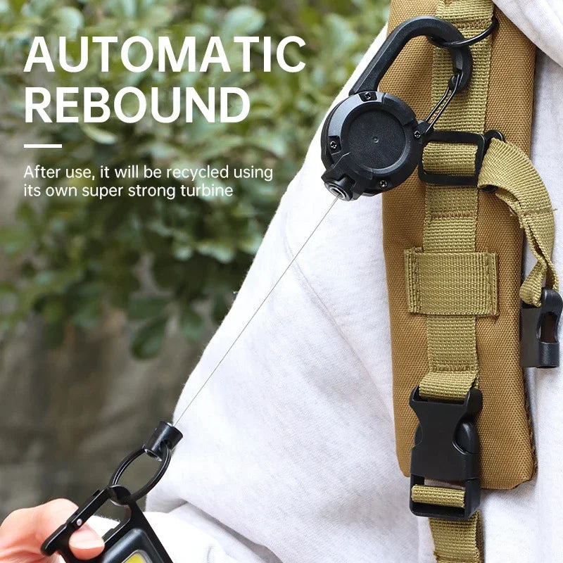 1/2Pcs Retractable Key Chains Anti-theft Metal Easy-to-pull Buckle Rope Elastic Keychain Sporty Retractable Key Ring
