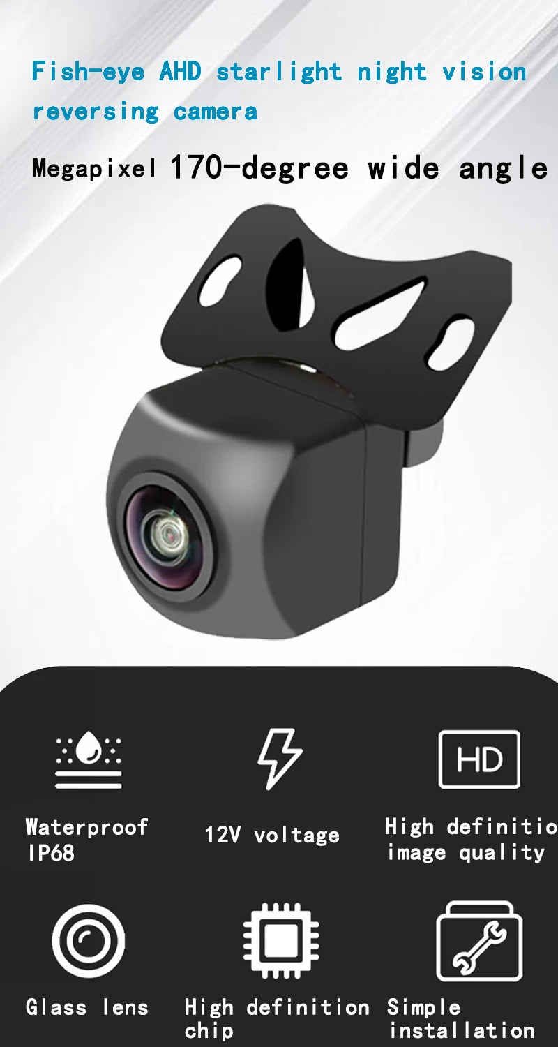 AHD/CCD car camera front/reversing 170 glass fisheye lens HD night vision waterproof universal rear view 720P reversing image