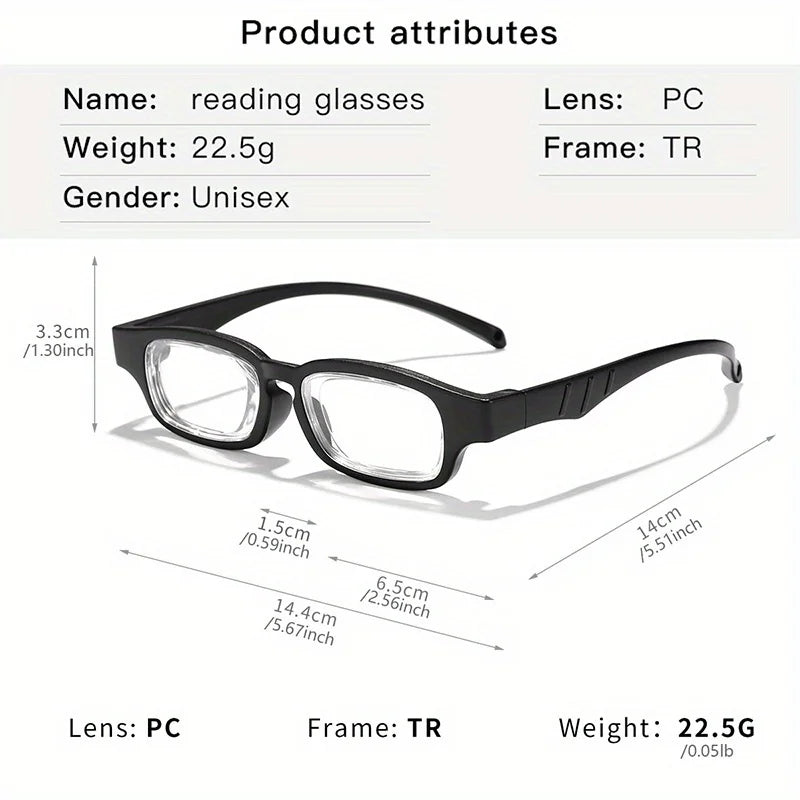 TR Adjustable Reading Glasses Each Lens Can Be Adjusted 1.0 To 4.0 Comfortable Ergonomic Design Adjustable Focal Length