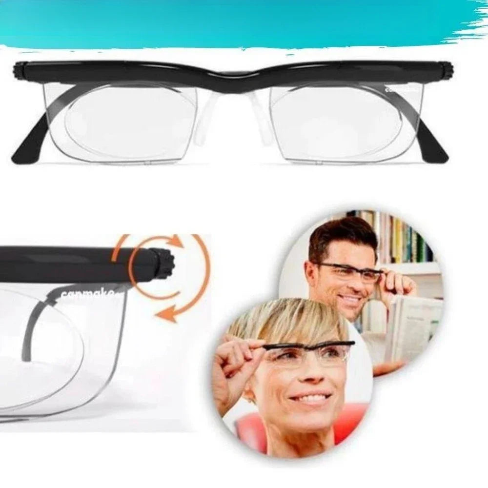 Adjustable Degree Reading Glasses Focal Length Correction Vision Zoom Reading Glasses Auto Adjusting Magnifie Elderly Read Tools