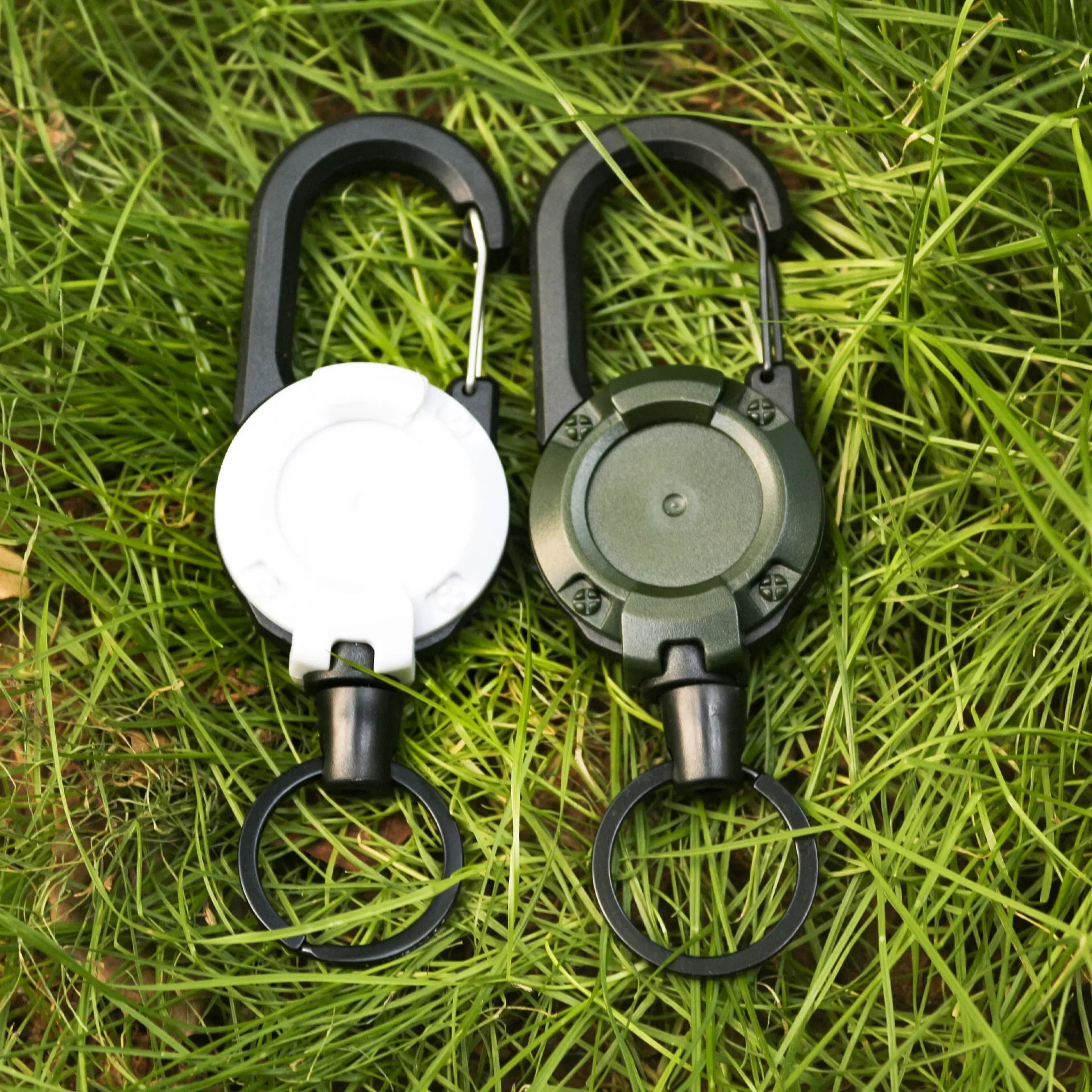 1/2Pcs Retractable Key Chains Anti-theft Metal Easy-to-pull Buckle Rope Elastic Keychain Sporty Retractable Key Ring