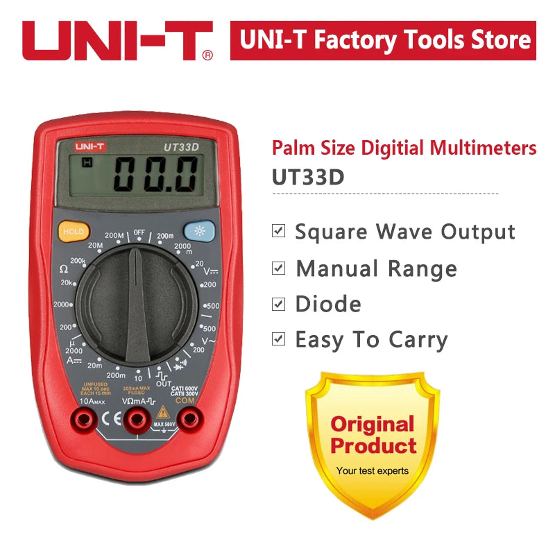UNI-T  Pocket Digital Multimeter UT33D Resistance Tester Ammeter Voltmeter High Precision Mini Multifunction Universal Meter