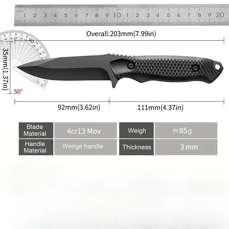 High Hardness Camping Hunting Butcher Knife for Cutting Meat Outdoor Hiking Portable Practical Fixed Blade Knives with K Sheath