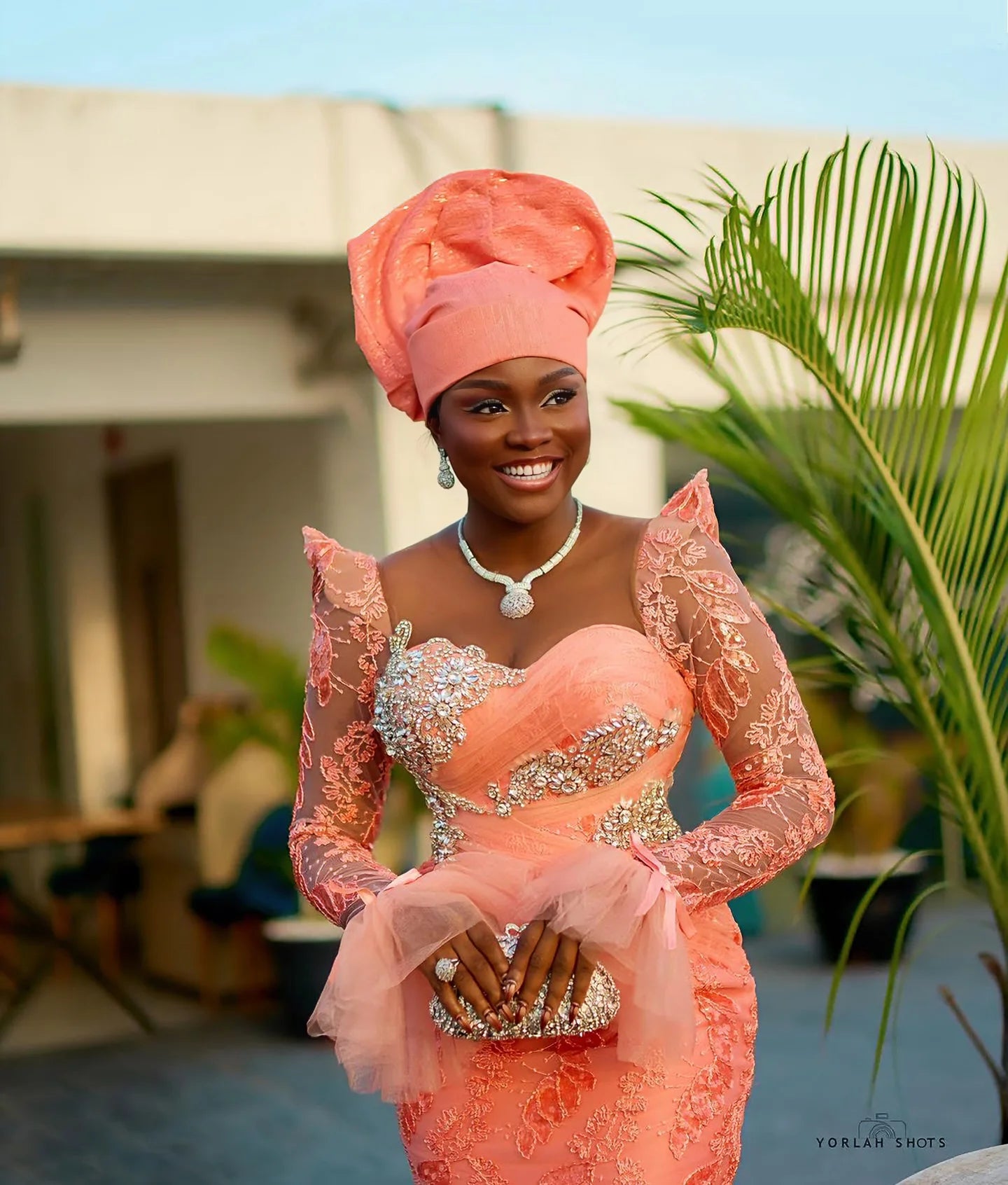 Nigerian Pretty Lace Birthday Dress Luxury Beaded Crystals African Traditional Wedding Bride Dress Aso Ebi Prom Party Dresses
