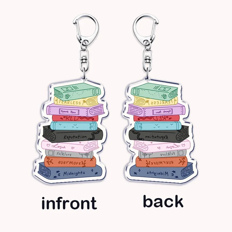 Popular Singer Keychains for Accessories Bag Folklore Eras Tour Evermore Reputation 1989 TTPD Keyring Jewelry Fans Lover Gifts