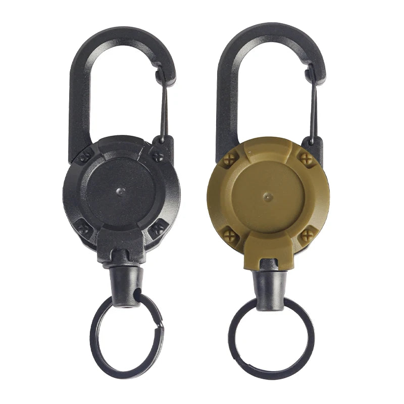 1/2Pcs Retractable Key Chains Anti-theft Metal Easy-to-pull Buckle Rope Elastic Keychain Sporty Retractable Key Ring