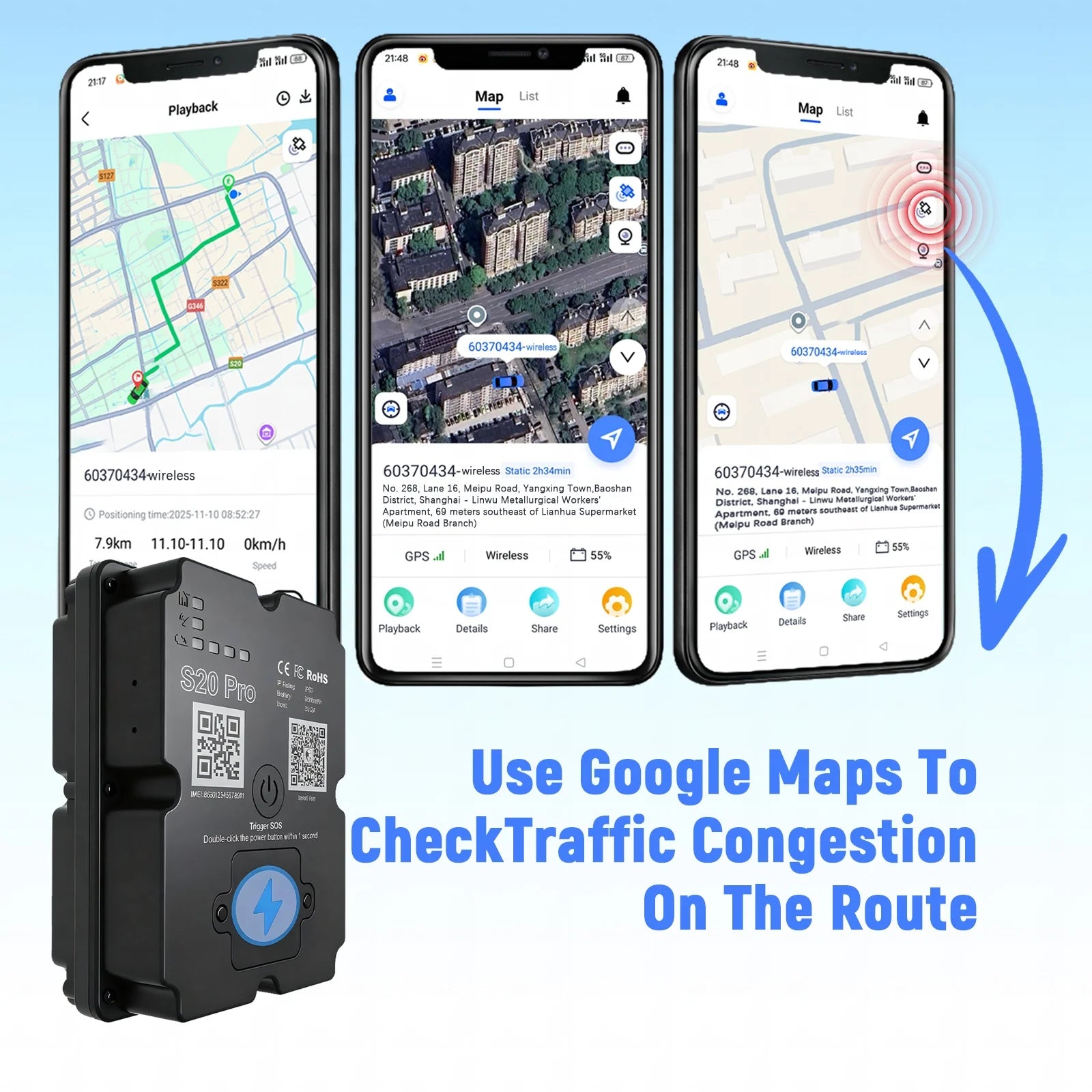 4G GPS Tracker For Vehicle 7500mAh Long Battery Strong Magnetic 4-Star Positioning IP67 Waterproof Multiple Alarms Anti-theft